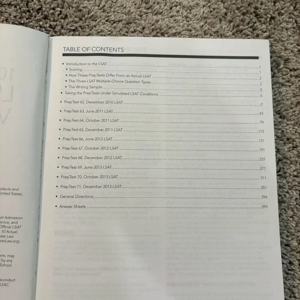 10 Actual, Official LSAT PrepTests Volume V : (PrepTests 62-71) by Law School